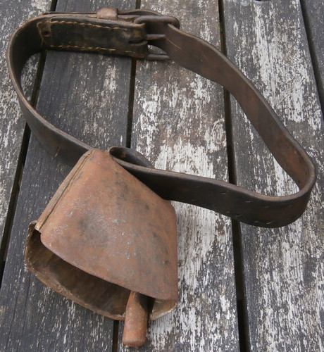 Vintage cow bell - on, leather