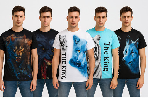 Mens animal print lion - animal, wolf