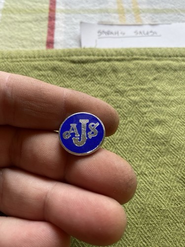 Vintage ajs motorcycle enamel - vintage,