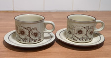 2 Cups & Saucers - HORNSEA - CORNROSE  Lancaster Vitramic - Vintage - Stoneware