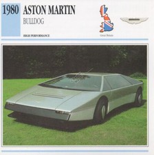 1980 ASTON MARTIN BULLDOG Classic Car Photo/Info Maxi Card