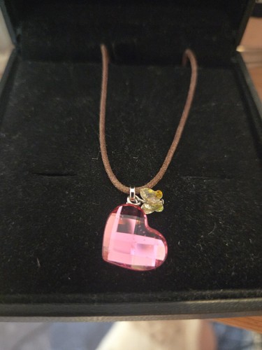 Swarovski pink heart - pink, pendant