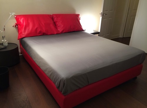 Italian design bed - eco, leather