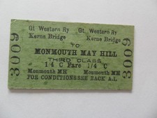 GWR Railway Ticket Kerne Bridge to Monmouth May Hill