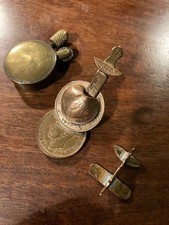 WW2 Collectable Trench Art - Selection of Interesting Brass and Coin Built Items