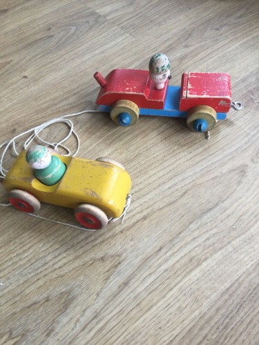 Vintage small wooden cars - vintage,