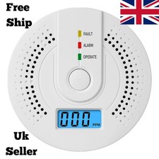 Smart Carbon Monoxide Detector Alarm Sensor LED Display Battery Powered