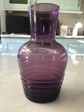 Purple Glass Bedside Carafe / Pitcher - Size 17.5cm High