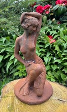 Cast Iron Art Deco Nude Naked Lady Sculpture - Indoor / Garden Outdoor - 33cm