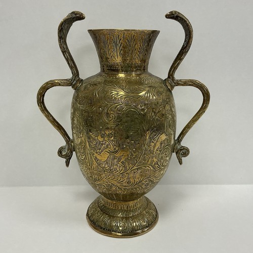 Brass vase urn with - urn,