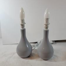 Bedside Lamps Pair Grey Ceramic Dunelm