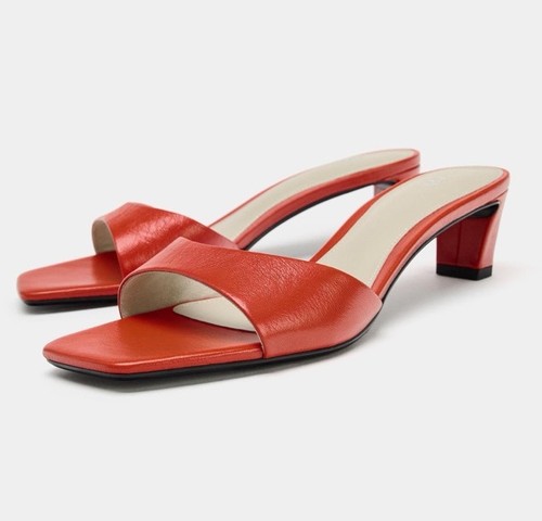 Nwt zara leather heeled - nwt,