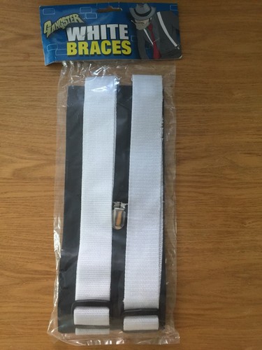 New gangster white braces - new,