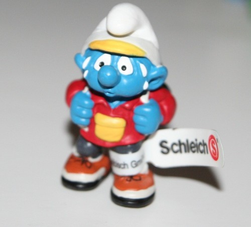 Schleich hiker smurf figure - -,