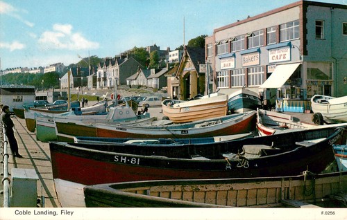 Filey coble landing postcard - filey,