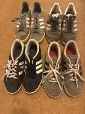Vintage Adidas Shoe Collection, Gazelle, Campus, Grey, Blue, UK Size 8