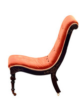 Antique Aesthetic Movement Ebonised & Gilt Slipper / Salon Chair