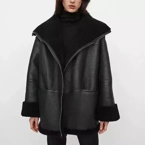 Women black shearling - women's,