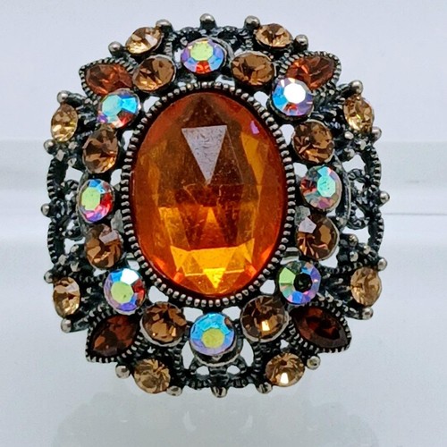 Vintage 1990s amber rhinestone - vintage,