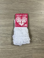 Baby Girls Frilly Cotton Tights Size 18 - 24 Months White Cotton Girly