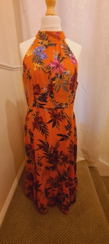 Orange floral monsoon dress - orange,