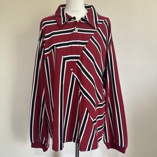 Koche x La Redoute Top Size M Red Striped Collar Long Sleeve Oversized Shirt