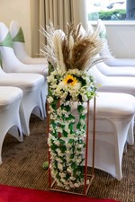 Gold Flower Stands Square Metal Pedestal Wedding Aisle X 4