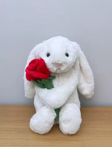 White red rose bunny rabbit - rose,