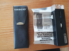 TASCO 30X ILLUMINATED POCKET MICROSCOPE Model 9700 Working Order Vintage