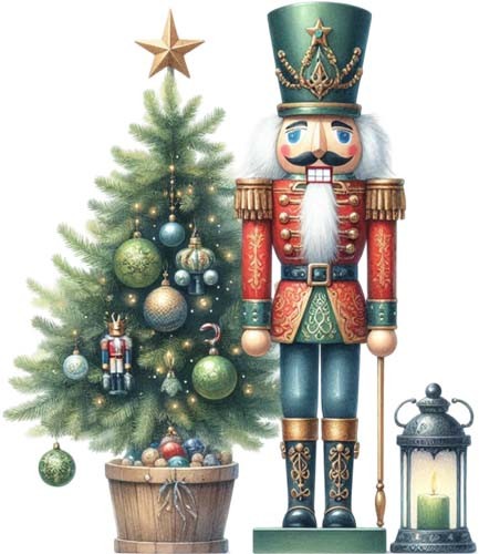 Christmas nutcracker wall - christmas, art