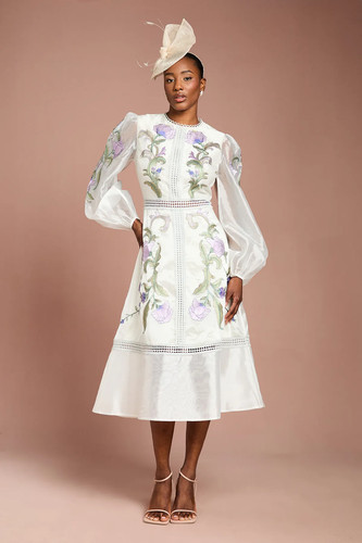 Coast light blue fit flare - light,