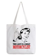 Motorcyclist Ladies Tote Bag Shopper Gift Motorbike Motorcycle Rider Riding Bike