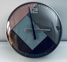 Cloudnola Wall Clock Rubik Abstract Retro Pastel Silver Boxed Dia 20cm Tested