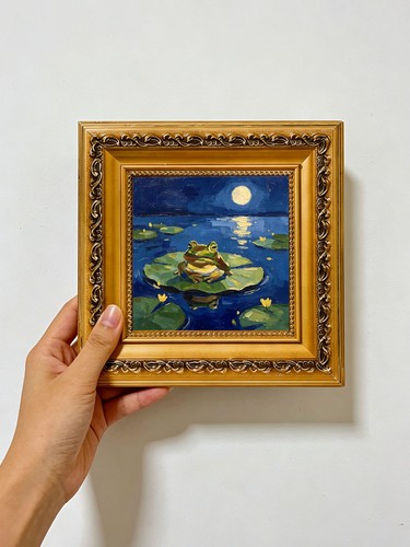 Frog lotus leaf - lotus,