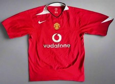 2004-06 Manchester United Home Shirt - Nike - Vodafone - #18 Scholes Signed