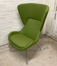 Mid Century Orangebox Avi Green Office Egg Chair ~ Wire Base Frame (Can Deliver)