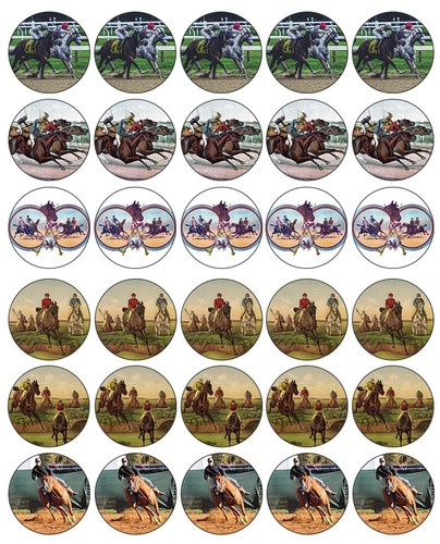 Horse racing cupcake toppers - horse,