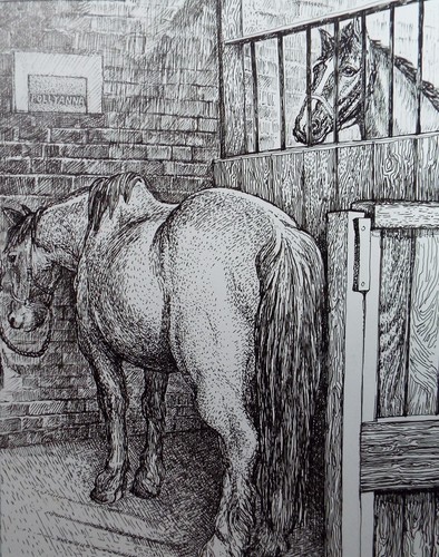 Original scraperboard ink - scraperboard, &