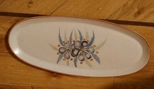 Mid Century Modern Purbeck Pottery large oval serving plate platter handpainted