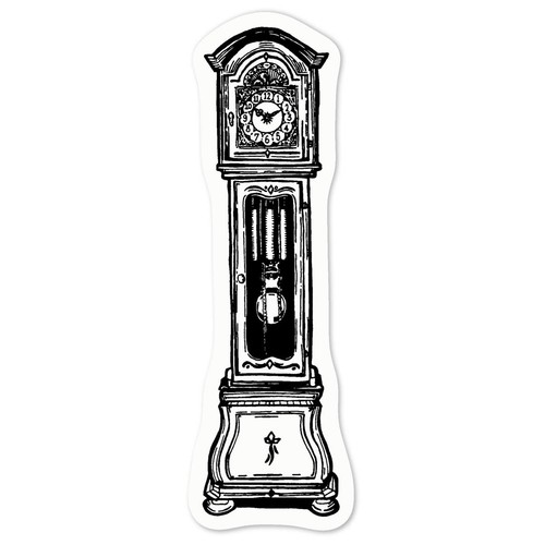 Grandfather clock white - clock',