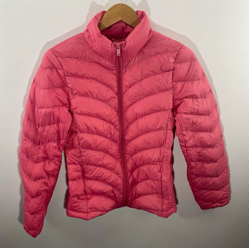 Pink down puffer jacket - m&s,