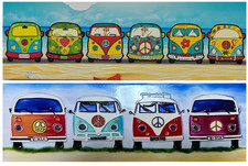 Camper Van Tile Plaque Ceramic