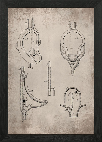Vintage urinal blueprint - urinal,