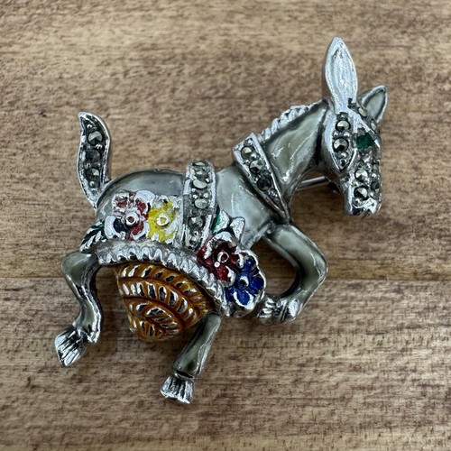 Vintage donkey brooch - vintage,