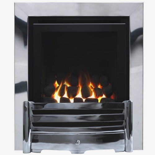 Gas fire silver - silver, side