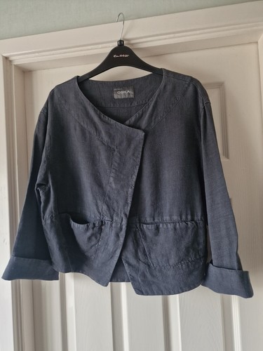 Oska cropped jacket dark grey - oska,