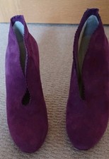 Hobbs Raspberry Suede Shoe Boot Size 4.5