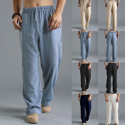Mens casual linen baggy - linen,