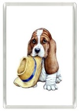 BASSET HOUND PUPPY DOG & HAT