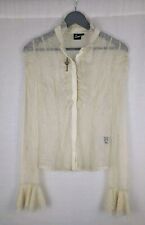 Banned Cream Cardigan Blouse Lace Sheer Mesh Size Large
